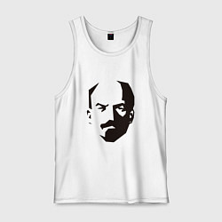 Майка мужская хлопок Владимир Ленин абстрактный портрет, цвет: белый