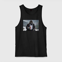 Мужская майка Горилла в костюме: зимний релакс