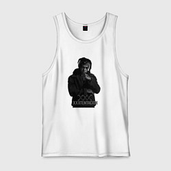 Майка мужская хлопок XXXTentacion грустный, цвет: белый