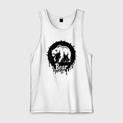 Мужская майка Черный медведь в круге