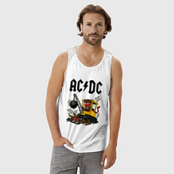 Майка мужская хлопок ACDC Ballbreaker World Tour, цвет: белый — фото 2