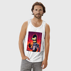 Майка мужская хлопок Веном Бендер - мем, цвет: белый — фото 2