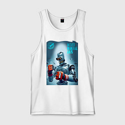 Майка мужская хлопок Bender bending robot - mixed martial artist, цвет: белый