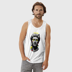 Майка мужская хлопок Давид, цвет: белый — фото 2