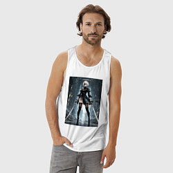 Майка мужская хлопок 2B исследует заброшенные улицы, цвет: белый — фото 2