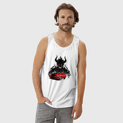 Майка мужская хлопок Dodge - Demon SRT, цвет: белый — фото 2