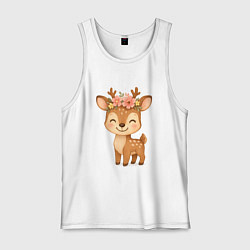 Мужская майка Милый олененок с венком