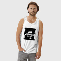 Майка мужская хлопок Мурманск в стрит-арт стиле, цвет: белый — фото 2