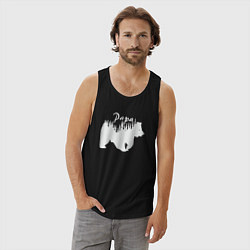 Майка мужская хлопок Bear papa, цвет: черный — фото 2