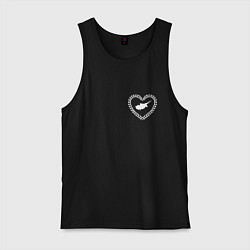 Майка мужская хлопок Кипр в сердечке монохром, цвет: черный