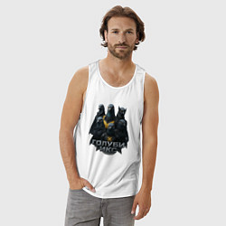 Майка мужская хлопок Голуби Икс, цвет: белый — фото 2