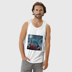 Майка мужская хлопок Halloween Miku zombie, цвет: белый — фото 2