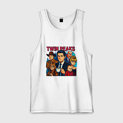 Майка мужская хлопок Twin Peaks Multi, цвет: белый