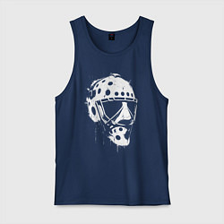 Майка мужская хлопок Белая хоккейная маска, цвет: тёмно-синий