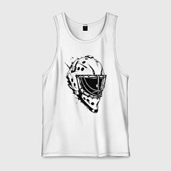 Майка мужская хлопок Черная вратарская маска, цвет: белый