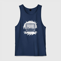 Майка мужская хлопок Уличная хоккейная рамка, цвет: тёмно-синий