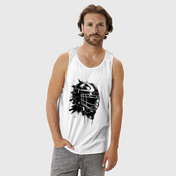 Майка мужская хлопок Чёрная хоккейная маска, цвет: белый — фото 2