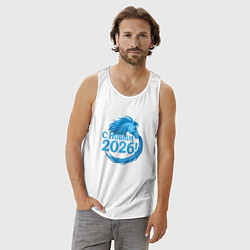 Майка мужская хлопок С Новым 2026, цвет: белый — фото 2