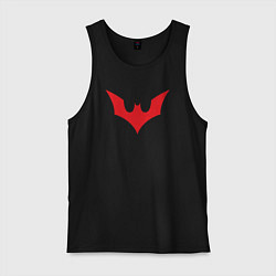 Майка мужская хлопок Red Batman logo, цвет: черный