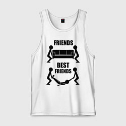 Майка мужская хлопок Best friends, цвет: белый