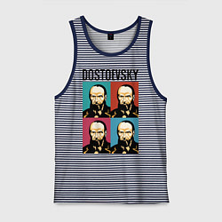 Майка мужская хлопок Dostoevsky, цвет: синяя тельняшка