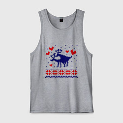 Майка мужская хлопок Любовь оленей, цвет: меланж