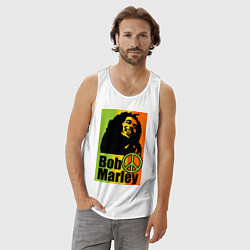 Майка мужская хлопок Bob Marley: Jamaica, цвет: белый — фото 2