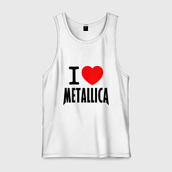 Майка мужская хлопок I love Metallica, цвет: белый