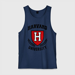 Майка мужская хлопок Harvard University, цвет: тёмно-синий