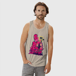 Майка мужская хлопок Hooking Over People?, цвет: миндальный — фото 2