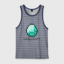 Майка мужская хлопок Minecraft Diamond, цвет: синяя тельняшка