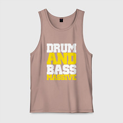 Майка мужская хлопок DRUM AND BASS MASSIVE, цвет: пыльно-розовый