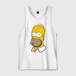 Майка мужская хлопок Sad Homer, цвет: белый