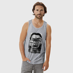 Майка мужская хлопок Абстракция Дали, цвет: меланж — фото 2