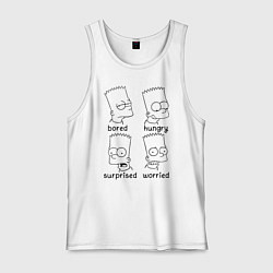 Майка мужская хлопок Bart Emotions, цвет: белый