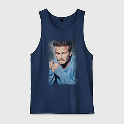 Майка мужская хлопок David Beckham: Portrait, цвет: тёмно-синий
