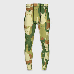Мужские тайтсы Камуфляж- зелёные кошки