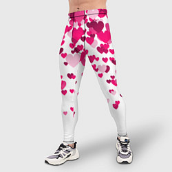 Тайтсы мужские Сердца розовые падают, цвет: 3D-принт — фото 2