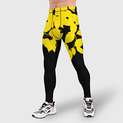 Тайтсы мужские Желтые Листья - Минимализм, цвет: 3D-принт — фото 2