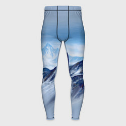 Тайтсы мужские Серо-голубые горы, цвет: 3D-принт