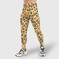 Тайтсы мужские Желтый леопардовый принт, цвет: 3D-принт — фото 2