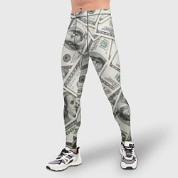 Тайтсы мужские Dollars money, цвет: 3D-принт — фото 2