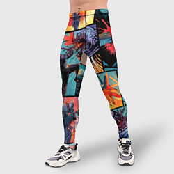 Тайтсы мужские Ведьмак The Witcher комикс, цвет: 3D-принт — фото 2