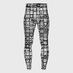 Тайтсы мужские Geometry Dash: BW Pattern, цвет: 3D-принт
