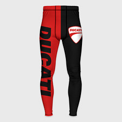 Тайтсы мужские DUCATI BLACK RED BACKGROUND, цвет: 3D-принт