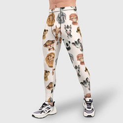 Тайтсы мужские Милые дикие животные, цвет: 3D-принт — фото 2