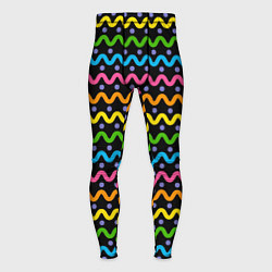 Тайтсы мужские Разноцветные волнистые линии, цвет: 3D-принт