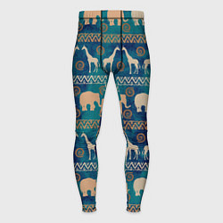 Тайтсы мужские Жирафы и слоны, цвет: 3D-принт