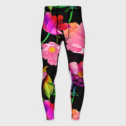 Тайтсы мужские Цветочный узор Floral pattern, цвет: 3D-принт