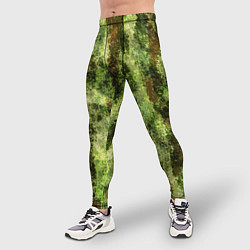 Тайтсы мужские Пиксельный камуфляж Шерхан Лес, цвет: 3D-принт — фото 2